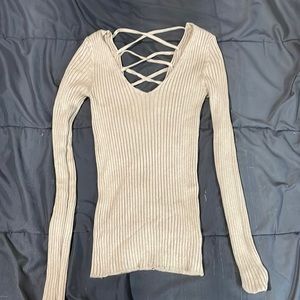 Rib v neck sweater